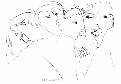 Excited Heads by Ernst Ludwig Kirchner